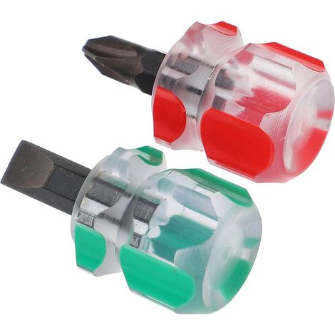 Jeu de tournevis, 2 pièces, rouge, magnétique, pour bricolage (1/5)