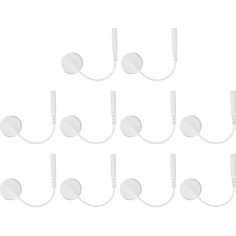 10 électrodes auto-adhésives en tissu non tissé 2cm pour physiothérapie, patchs de stimulation musculaire (1/5)