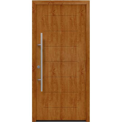 Hörmann Ecostar Haustür "ISOPRO Secur IPS 015", golden oak, 110 x 210 cm (B x H), DIN Links