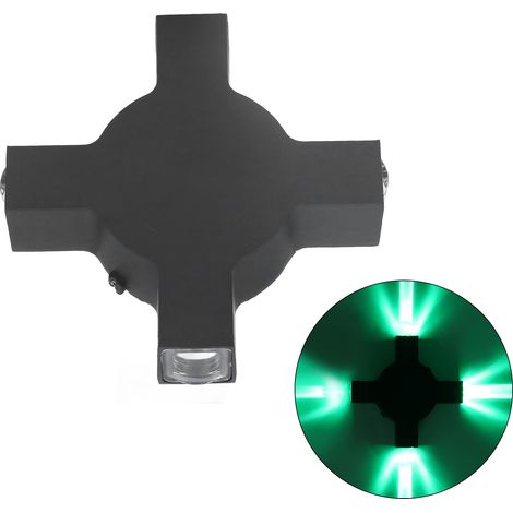 Applique murale LED 4W avec faisceau lumineux linéaire décoratif à 4 LED, éclairage extérieur résistant à l'humidité pour salon, couloir, jardin, mur extérieur, éclairage créatif minimaliste moderne, (1/5)