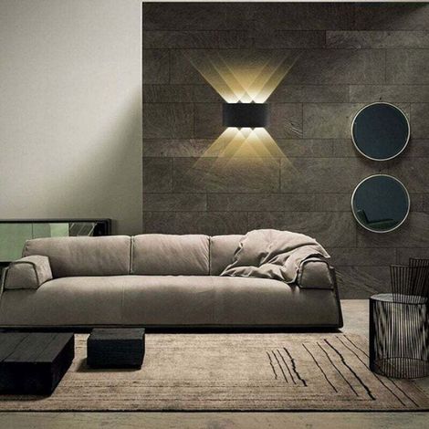 Applique Murale - LED 6 W - Aluminium - Éclairage Haut et Bas - Intérieur et Extérieur - IP65 - Pour Salon Chambre Hall Escalier - 1 Pièce (1/4)