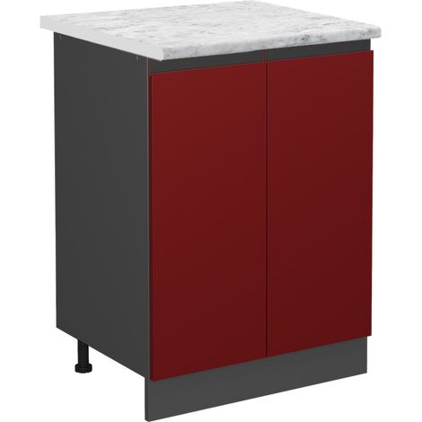 Mobiletto base cucina R-Line, Rosso, 60 cm PL Marmo, Vicco