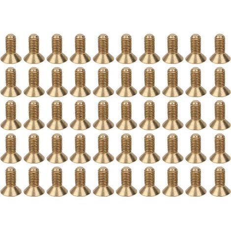 50 vis à six pans creux plats M3 en cuivre pur, tête fraisée, outil de quincaillerie industrielle M3 x 8 (1/5)