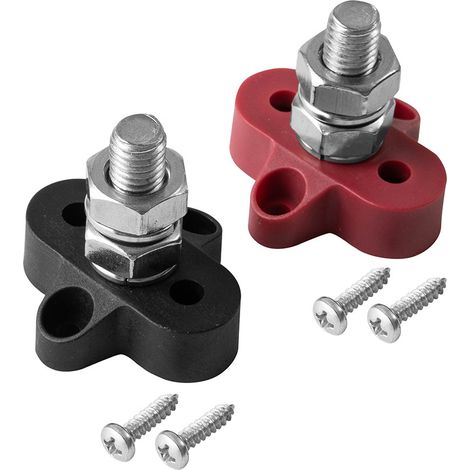 Busbar conversion kit for motorhomes with single-pole high-current terminal block, busbar for yachts, red M8
