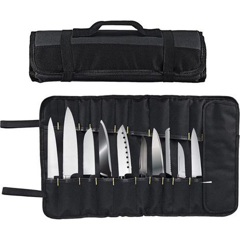 Professionelle Kochmessertasche – Messertasche für bis zu 22 Messer, Schwarz (1/5)