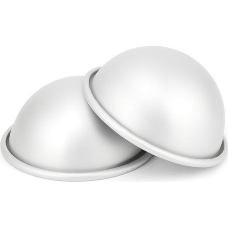 Moule à gâteau demi-cercle, moule à gâteau en aluminium, moule à gâteau planète circulaire épais (lot de 2), moule à gâteau sphérique hémisphérique en aluminium de 12,7 cm (5 pouces). (1/5)