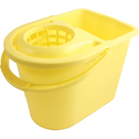 Seau à lessiver en Plastique Jaune avec poignée, 15L ( Prix pour 1 )