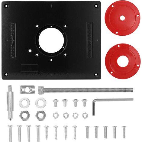 Fresadora multifunción de aleación de aluminio, inserto de mesa, recortadora de placas, máquina de grabado, herramientas de carpintería, bancos, herramientas de carpintería, negro (1/5)