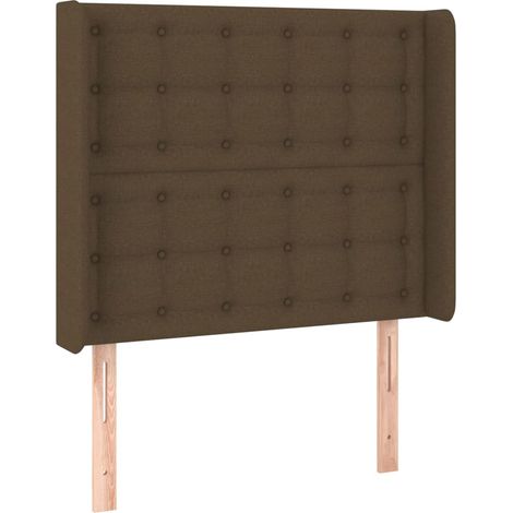 Maison Exclusive - Testiera ad Orecchio Marrone Scuro 103x16x118/128 cm in Tessuto