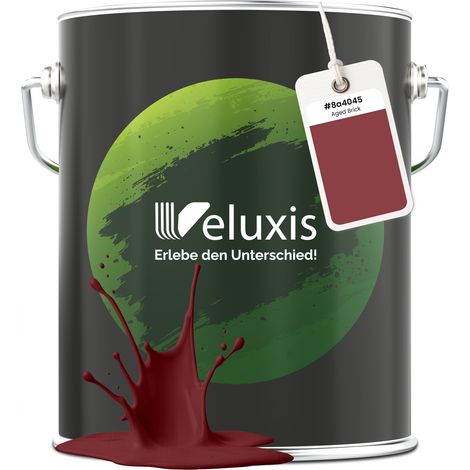 Wandfarbe Rot Braun Matt Innenfarbe – Deckkraft Klasse 1, VOC-frei, Ohne Grundierung, Tropfarm – Wohnzimmer & Schlafzimmer – 5L – Veluxis (Aged Brick)