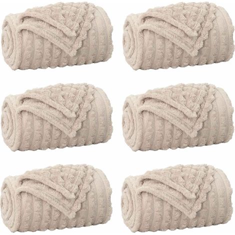 Coperte da Pile 6 pcs Beige 150 x 130 cm Panno vidaXL