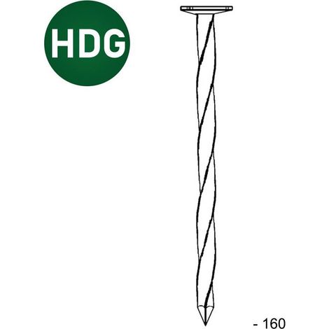 Pointe en Vrac Tête Plate Carré Torsadé (Ct) Galvanisée à Chaud (Hdg) - 6x160 mm - 5 kg - D-Work (1/5)