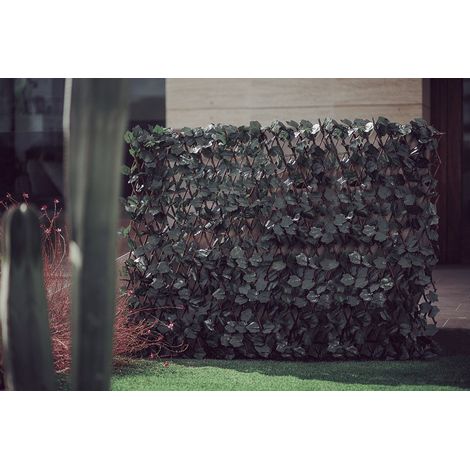 Ausziehbares Weidenspalier mit synthetischen Blättern - Natur/Grün - 1x2m Nortene