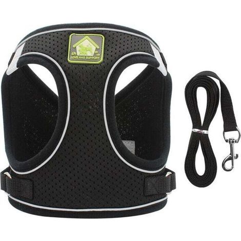 Colliers, Harnais et Laisses pour Chats Harnais Chaton Anti évasion Réfléchissant Réglable Harnet pour Chat Gilet Respirant Harnais Petit Chien (XS,Noir).. (1/4)