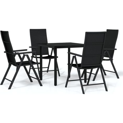 Ensemble à manger de jardin 5 pcs,Salon de jardin Noir CFW38151 (1/5)