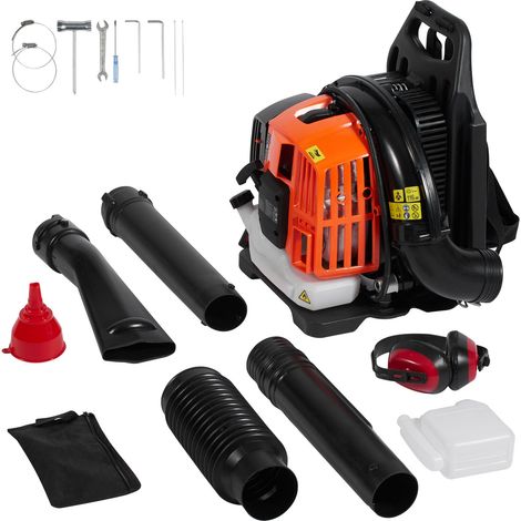 Souffleur de feuilles à dos, 52CC 2 temps, réservoir 1,37L, débit 480CFM, vitesse 175MPH, pour jardin, feuilles et neige (1/5)