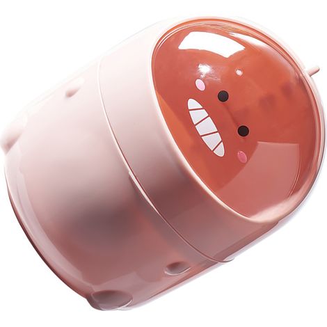 Poubelle de bureau en plastique avec couvercle, mini, petite et mignonne, idéale pour la table à manger, le bureau ou la maison. Rangement facile. Rose. (1/5)