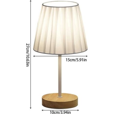 Lampe De Chevet - Bois Massif - Alimentation USB - Blanc Chaud 2500K-3000K - Intérieur - 1 Unité (1/4)