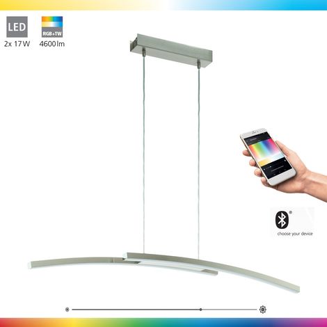 Suspension EGLO 33322 Crosslink FRAIOLI-C nickel-mat L: 105cm l: 10cm H: 120cm dimmable 2700-6500K avec fonction Connect (1/5)