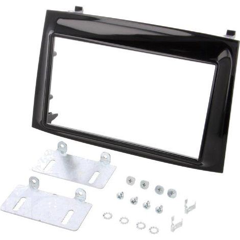 Facade autoradio 2DIN compatible avec Fiat Doblo Opel Combo ap14 - Noir brillant