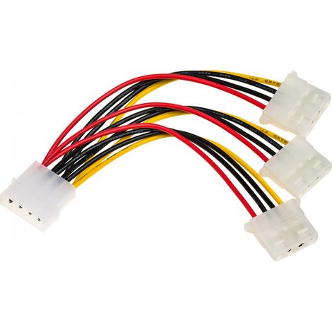 Câble Molex - 3 adaptateurs secteur Molex Akyga AK-CA-40 (mâle/femelle) de 15 cm