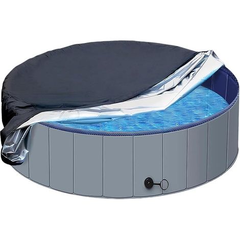 Housse de Protection for Piscine ou Spa, 160 x 30 cm Couverture de Piscine pour Chien, Bache Piscine Ronde avec Cordon de Serrage, Imperméable à l'eau et à la Poussière pour Piscines Extérieure (1/5)