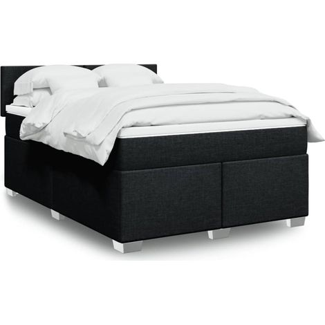 Boxspringbett mit Matratze Schwarz 160x200 cm Stoff