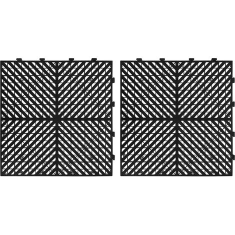 Lot de 2 Dalles de Drainage en Plastique Noir 40X40 CM Antidérapantes pour (1/5)