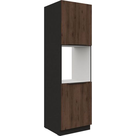 Küchen Hochschrank 60 cm MONZA Okapi Nußbaum Küchenzeile Küchenblock Küche (1/5)