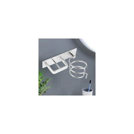 Soporte para secador de pelo, soporte de aluminio para plancha de pelo, soporte para secador de pelo, estante para secador de pelo, ideal para almacenamiento - Crezuo