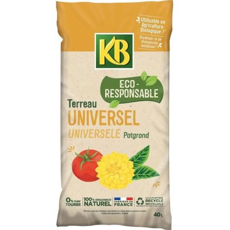 Kb Terreau Universel 40L Naturel pour Jardinage
