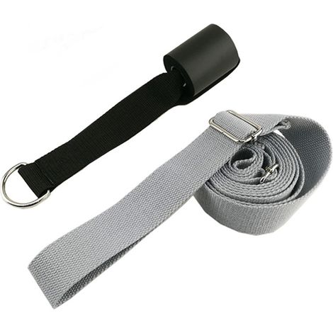 Bande d'étirement des jambes, installation facile par-dessus la porte, sangle de flexibilité pour la danse et la gymnastique, S-2 Gris. (1/4)