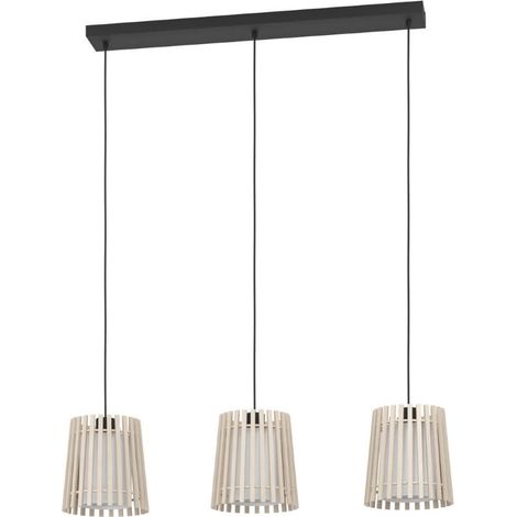 Lampe suspendue Fattoria Steel Black E27 3x25W L: 90 cm B: 20 cm H: 110 cm Dimmable (1/3)
