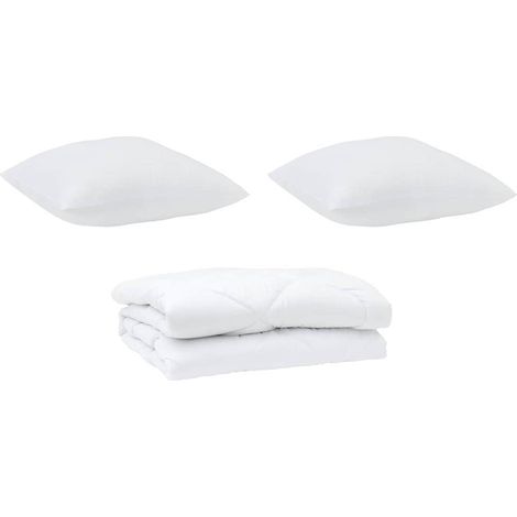 Couette avec oreillers avec oreiller 3 pcs,Duvet Blanc Microfibre CFW83887 (1/5)