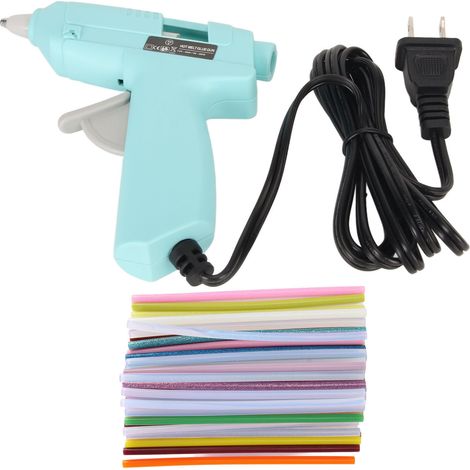 Pistolet à colle chaude préchauffage rapide mini kit avec 50 bâtons de colle pour projets DIY enfants, 110-240V prise US (1/5)