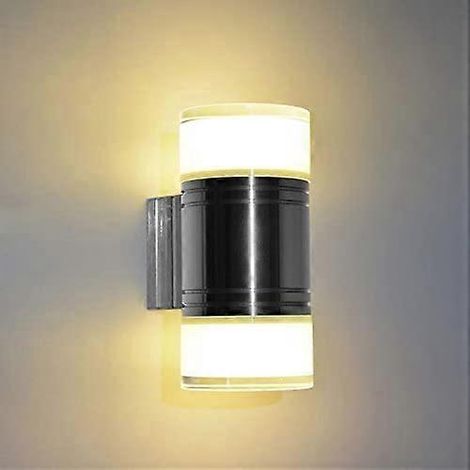 Moderne 10-W-LED-Wandleuchte für den Innenbereich, nach oben und unten gerichtete LED-Beleuchtung, zylindrische Wandleuchte für Wohnzimmer, Café, Hotel, Flur, warmweißes Licht, Energieklasse A+++