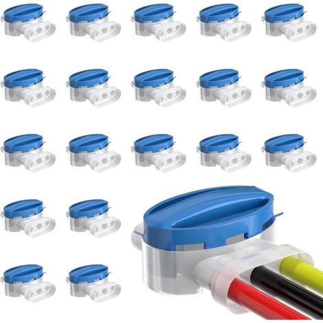 Connecteurs de Câble Robot tondeuse, Connecteur Electrique Etanche Remplis des Résines pour Étendre ou Réparer Cable Peripherique Robot Tondeuse, 20 Pièces (1/4)