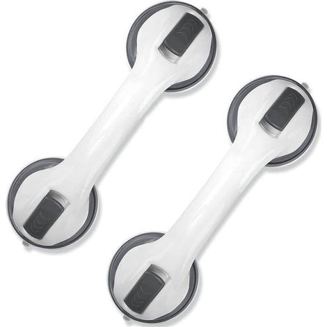 Set mit 2 grauen Duschgriffen mit Saugnapf, tragbare Sicherheitsgriffe für Kinder und ältere Menschen (1/5)