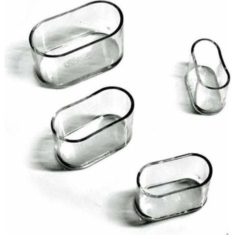 Couvre-jambes de chaise, couvre-pieds de meubles en silicone ovale, protection anti-rayures au sol, 8-24 pièces transparentes/24 pièces15X30mm (1/4)