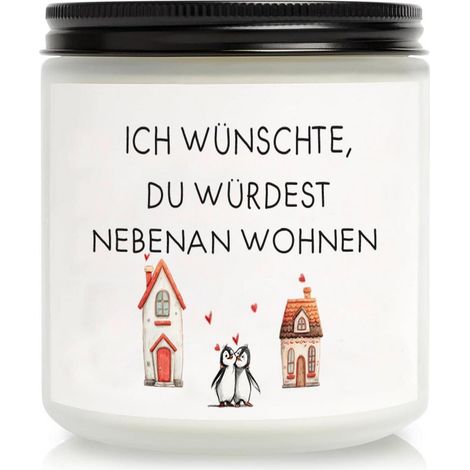 Duftkerze Lavendel Sojawachs mit Deckel, Geschenk für Frauen