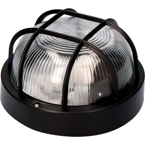 Aplique redondo ip54 Color Negro 1xe27 40w ø18.5x10.4cm modelo Tarragona EDM