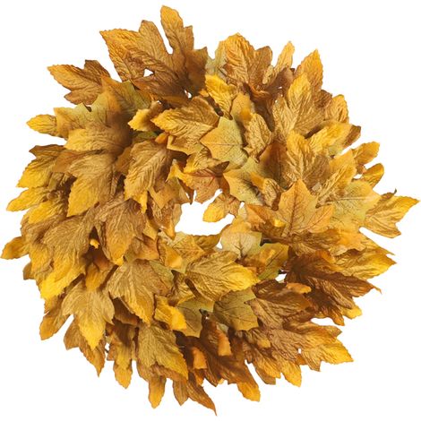 Couronne Automnale - Feuilles D'érable Artificielles - Décoration Porte Extérieure Mur Intérieur - Pour Thanksgiving Récolte - 45 cm (1/5)
