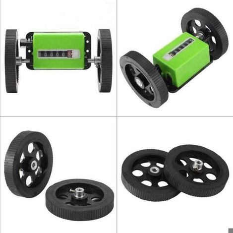 Compteur de Mètres,Longueur Mécanique Compteur de Compteurs Roue à Rouleaux Vert pour Mesurer Le Cuir Artificiel d'impression Textil (1/4)