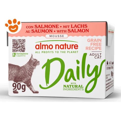 Almo Nature Cat Daily Grain Free Tetra Recart Mousse con Salmone - Confezione 90 Gr -