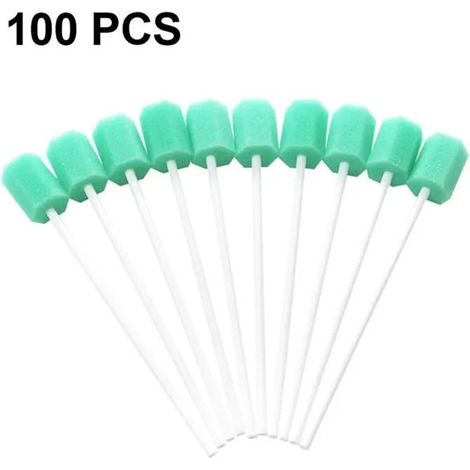 100 pièces de tampons de soins bucco-dentaires - Nettoyage des dents Bouche Toothette Tampons éponges bucco-dentaires sans-EASS