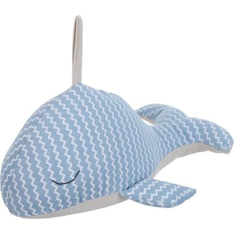 Butée de porte anti collision en tissu à motif baleine bleu (1/5)