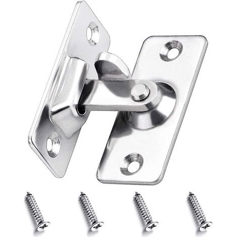 Chiavistello per porta scorrevole, serratura in acciaio inox per porte scorrevoli, include 4 viti per rotazione a 90°/180°. Adatto per camere da letto, bagni, giardini e finestre. (1/5)