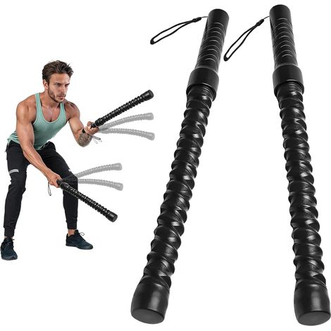 Lot de 2 cordes de combat portables lestées sans corde, corde d'exercice, cordes de combat silencieuses, cordes de combat sans corde pour HIIT, musculation et cardio, intérieur/extérieur (1/5)