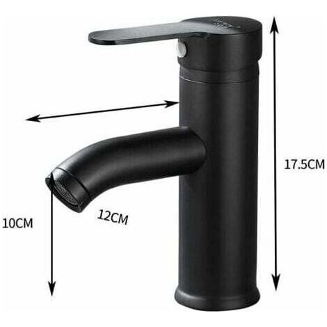 Robinet lave-mains noir mat - Mitigeur eau chaude / eau froide - Noir (1/5)