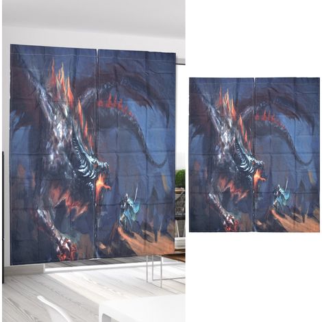 Rideaux occultants de haute qualité, imprimés numériquement en 3D, style monstre, uniques et créatifs, 170 x 200 cm (1/5)